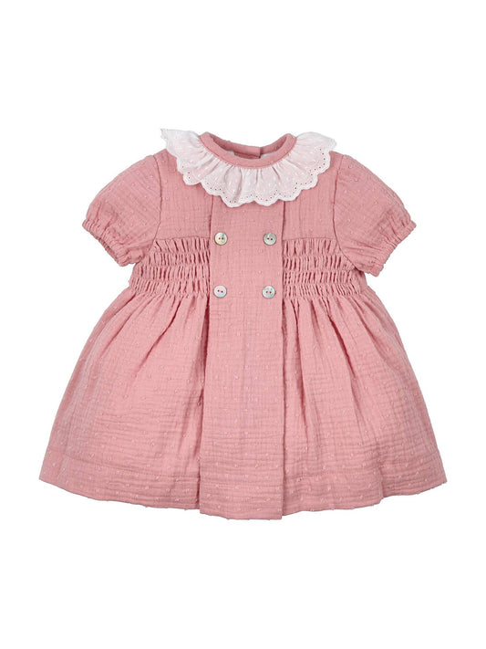 Rose pink collared dress (HANDMADE IN PORTUGAL 10-14 DAY TURNAROUND)