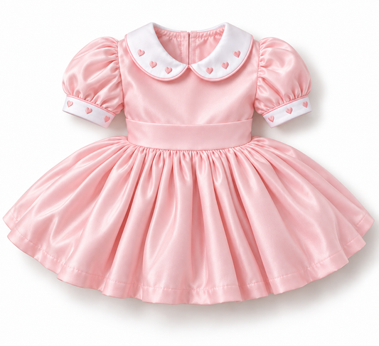 LPP VALENTINES COLLECTION - Candyfloss hearts satin smock dress (DELIVERY JANUARY)