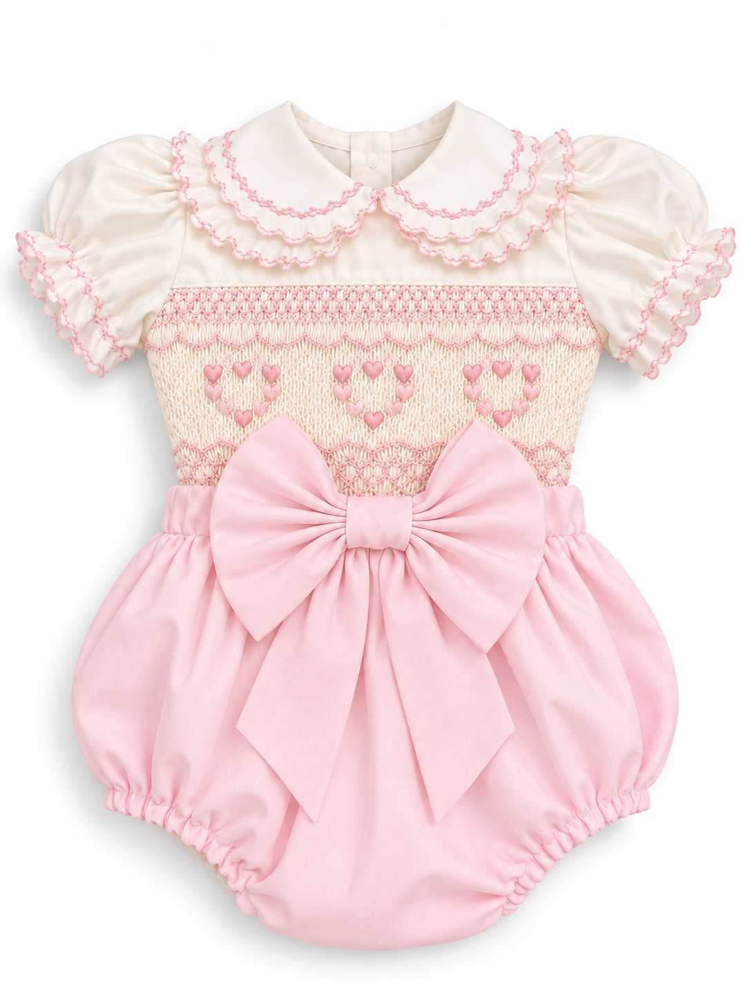 LPP VALENTINES COLLECTION - Strawberries and cream smock romper (DELIVERY JANUARY)