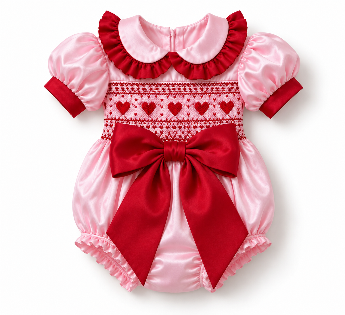 LPP VALENTINES COLLECTION - Candyland satin smock romper (DELIVERY JANUARY)