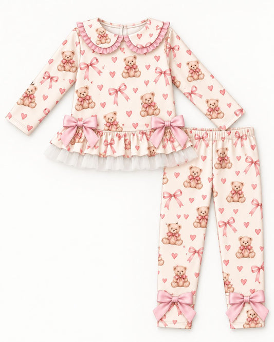LPP VALENTINES COLLECTION - Girls bear lounge set (DELIVERY JANUARY)