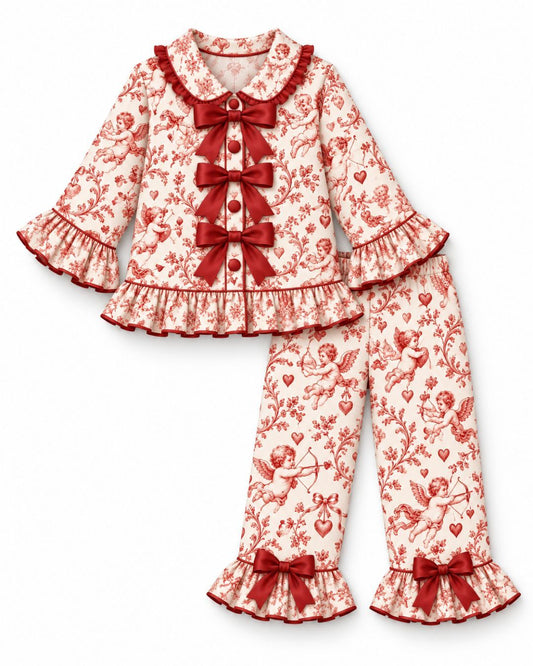 LPP VALENTINES COLLECTION - Girls cupid toile pyjamas (DELIVERY JANUARY)