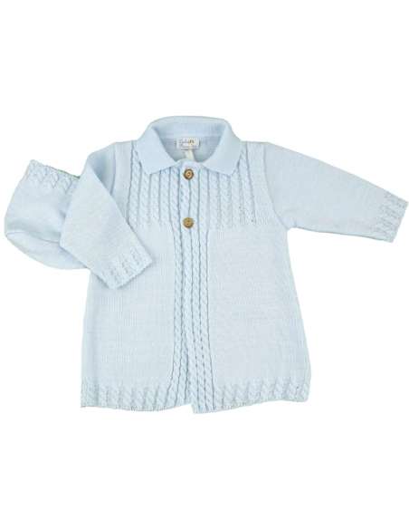 Dulce de fresa blue knit coat set - 2-3 weeks turnaround