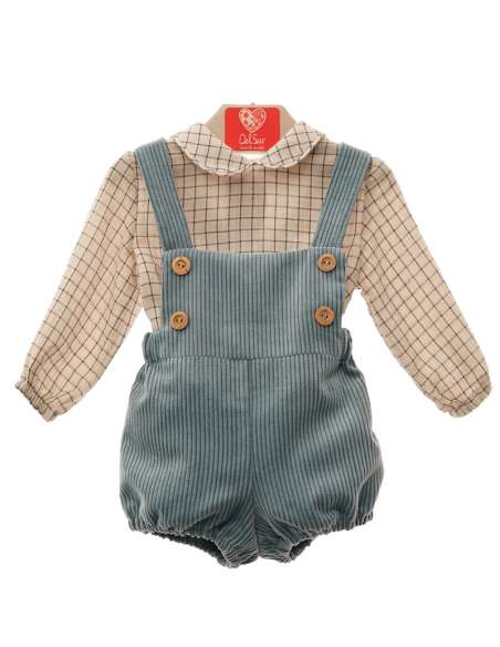 Del sur check corduroy dungaree set - 2-3 weeks turnaround