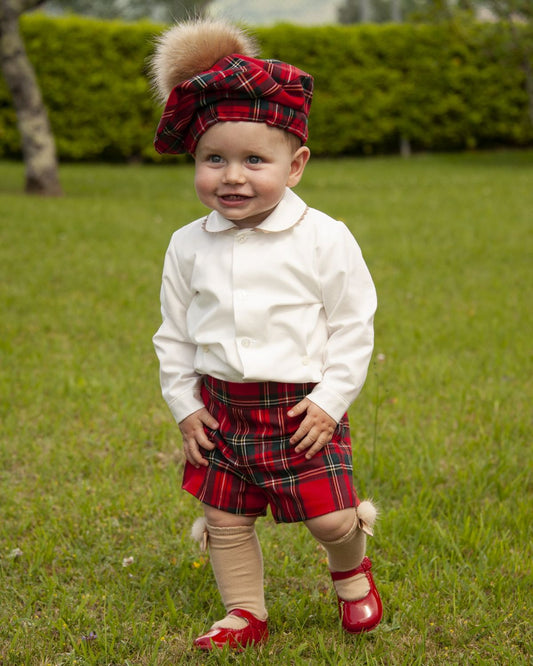 SONATA PREORDER (4-6wk turnaround) - Boys tartan shorts set IN23-27