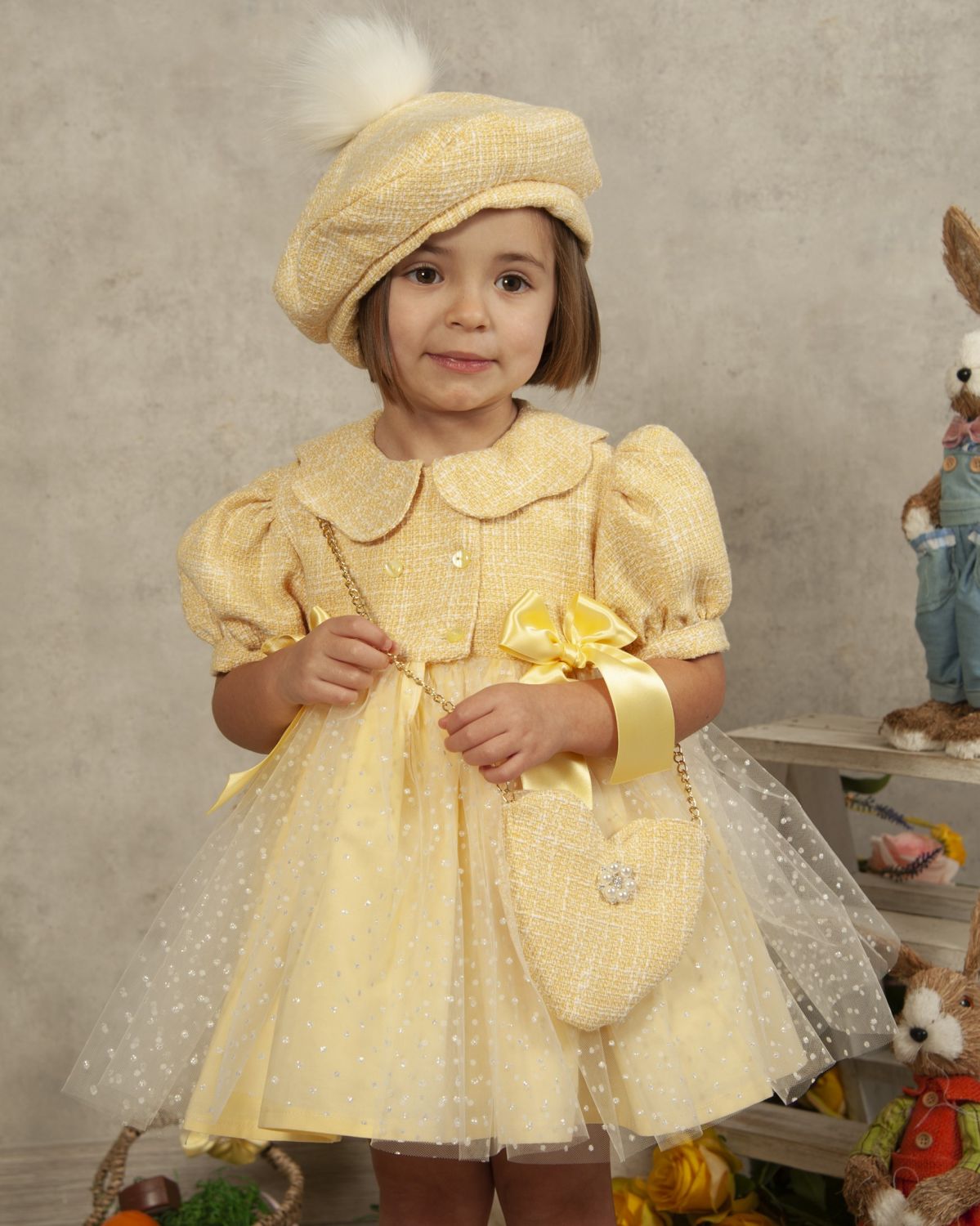 SONATA PREORDER (4-6wk turnaround) - Yellow Chanel dress with tulle VE24-04