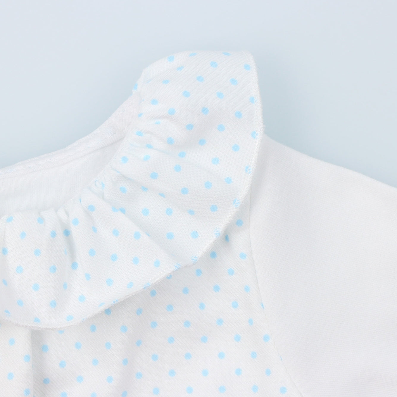 Dot frill collared baby grow sleepsuit (HANDMADE IN PORTUGAL 10-14 DAY TURNAROUND)