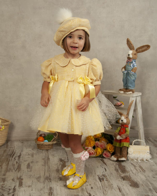 SONATA PREORDER (4-6wk turnaround) - Yellow Chanel dress with tulle VE24-04