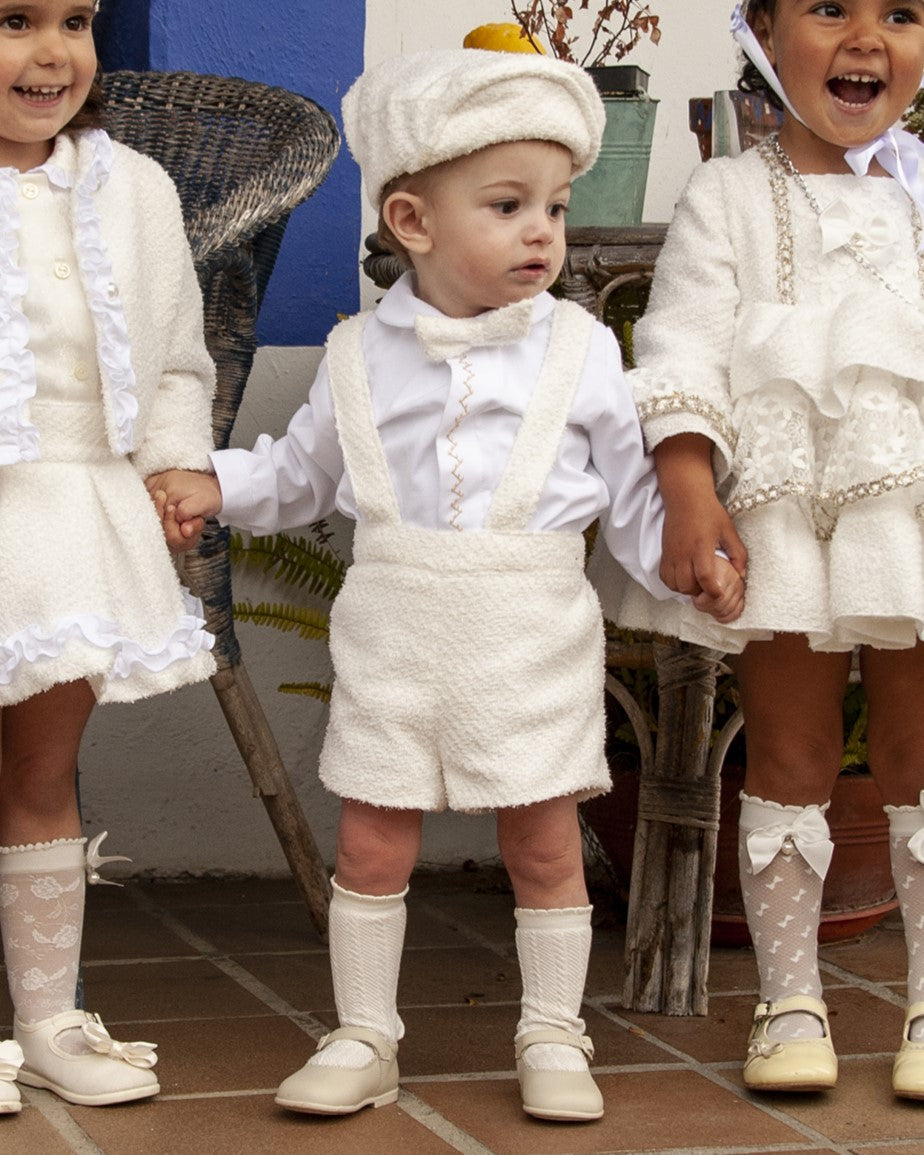 SONATA PREORDER (4-6wk turnaround) - Cream Chanel boys suit IN24-04
