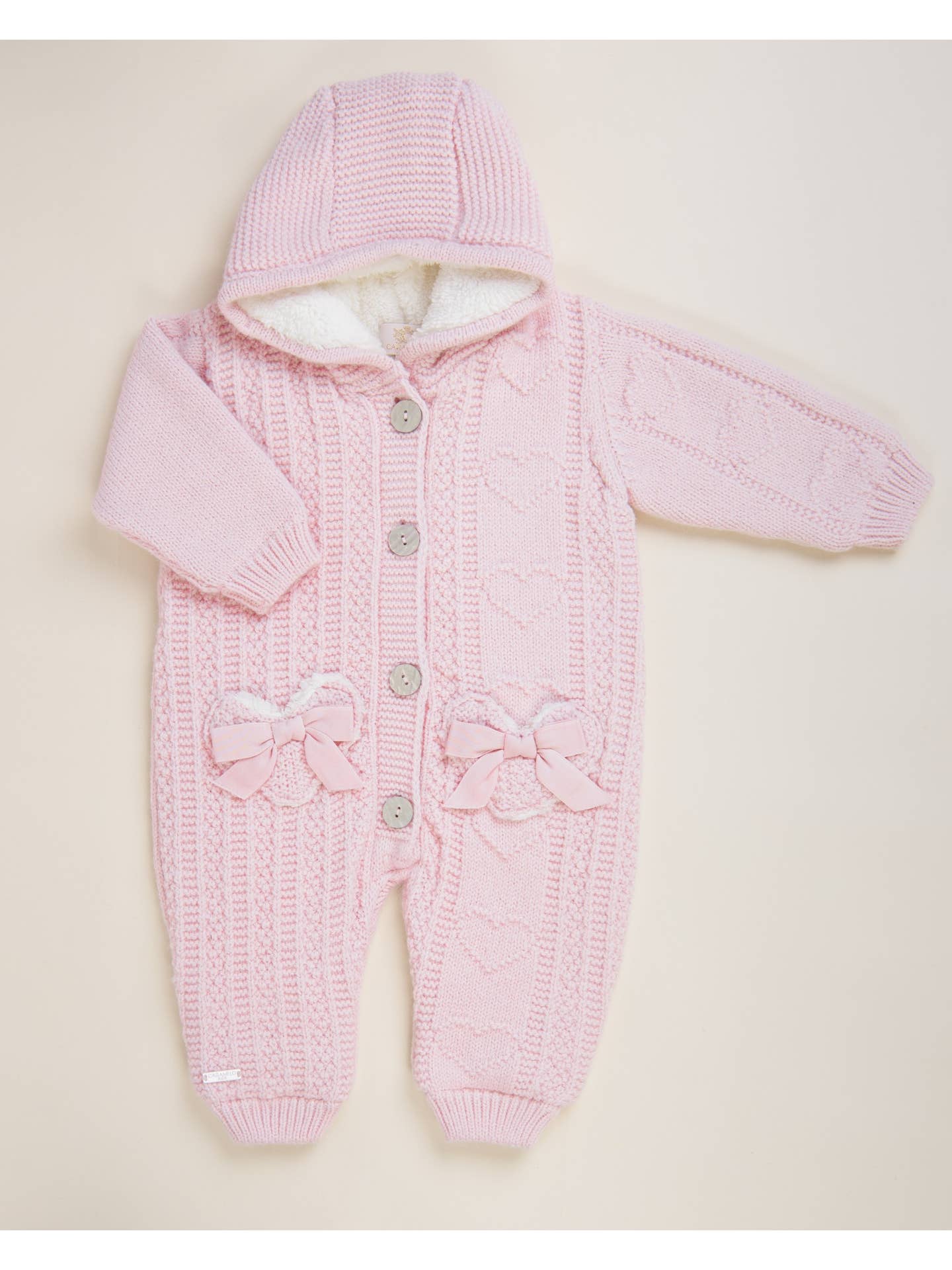 Caramelo Woolen Knit Heart Pocket Snowsuit
- (ON ORDER 10 DAY DELIVERY)