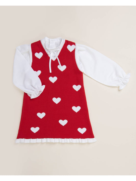 Caramelo Red Knitted Heart Dress and Blouse
- (ON ORDER 10 DAY DELIVERY)