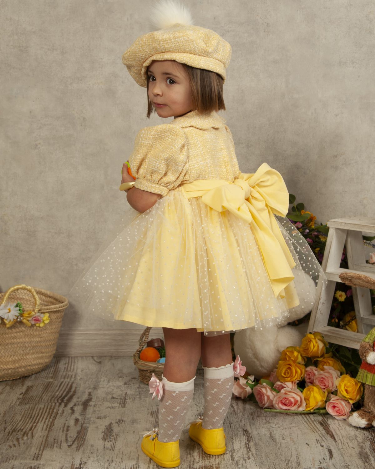 SONATA PREORDER (4-6wk turnaround) - Yellow Chanel dress with tulle VE24-04