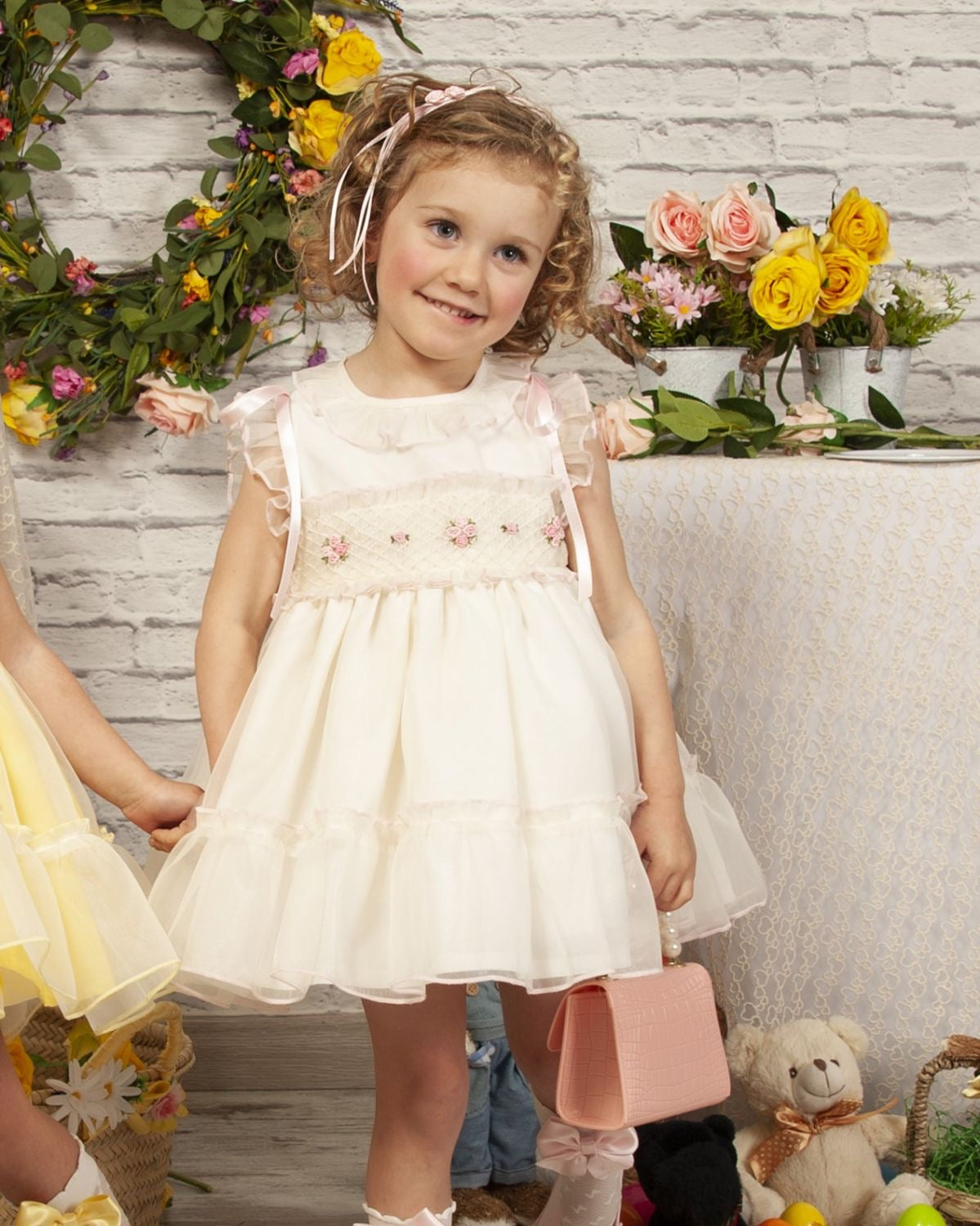 SONATA PREORDER (4-6wk turnaround) - Cream flower smock PC23-09