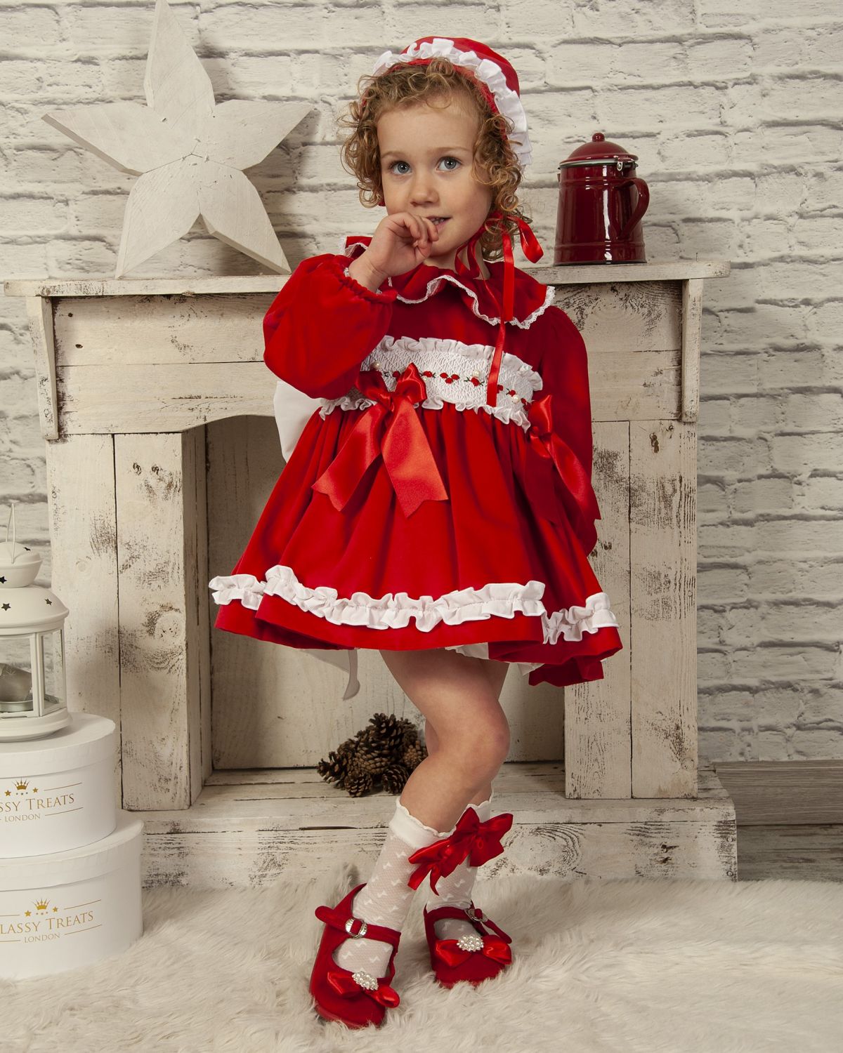 SONATA PREORDER (4-6wk turnaround) - Red organza smocked dress IN22-27