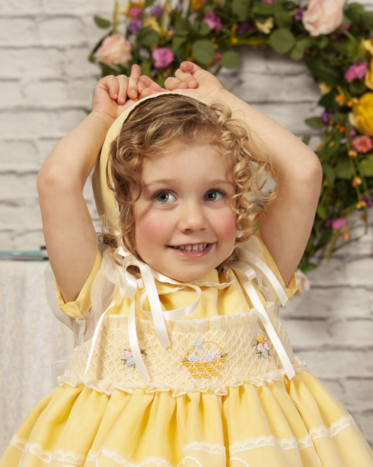SONATA PREORDER (4-6wk turnaround) - Yellow Easter basket organza smock PC23-08