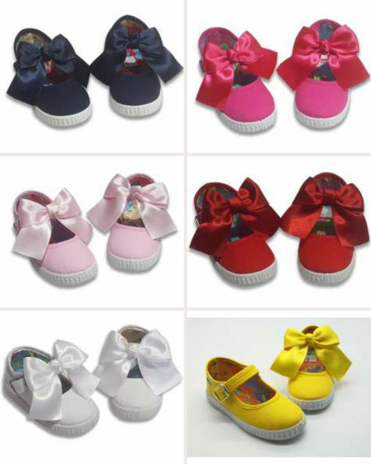 Angelitos canvas bow shoes (PRE-ORDER - 14 DAY TURNAROUND)