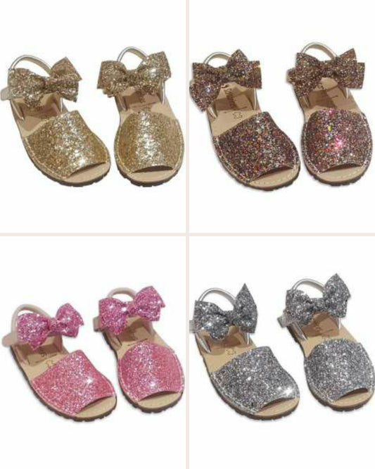 Saltarines glitter bow sandals (PRE-ORDER - 14 DAY TURNAROUND)