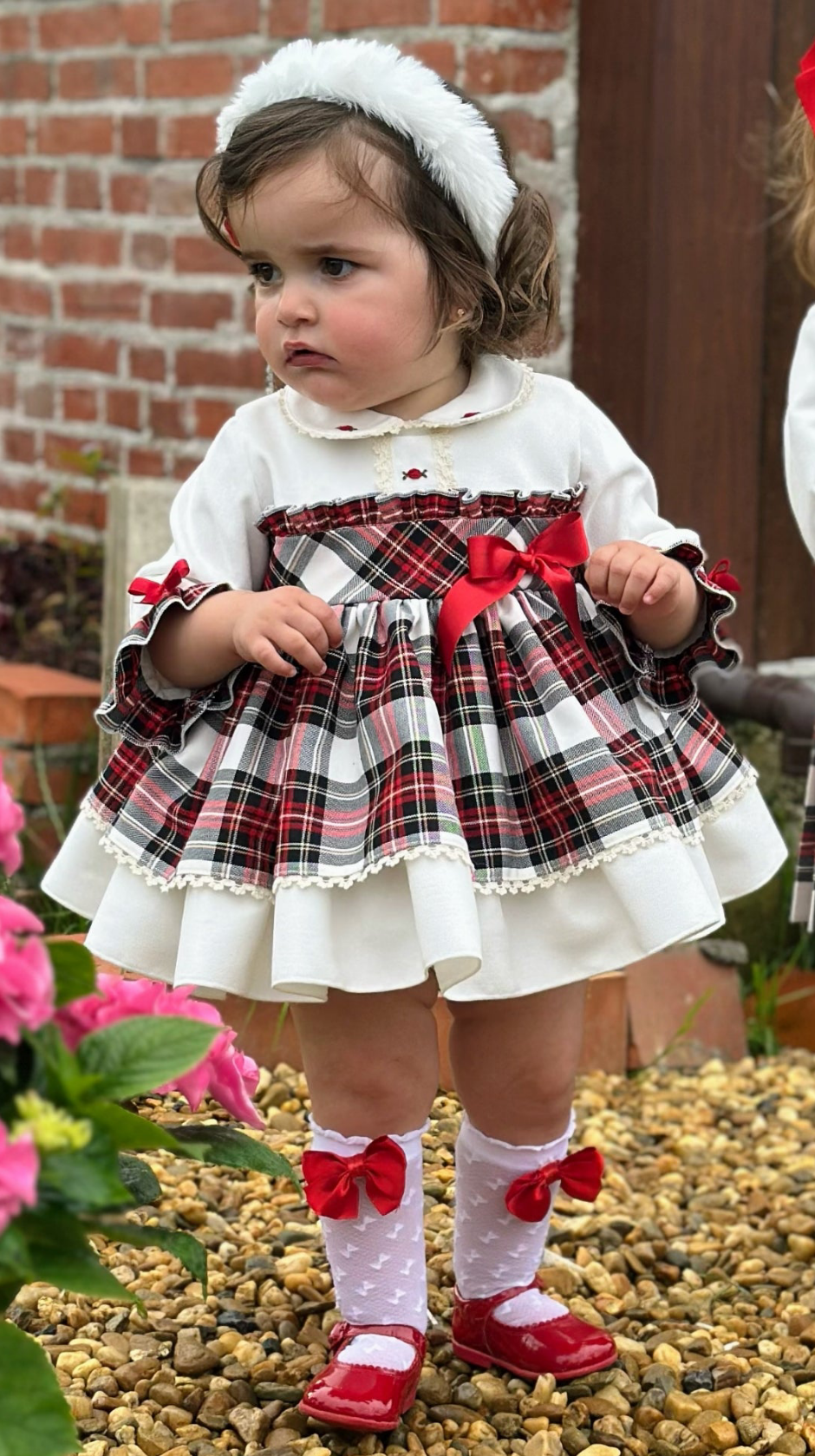 SONATA PREORDER (4-6wk turnaround) - Velvet check puffball dress IN25-03