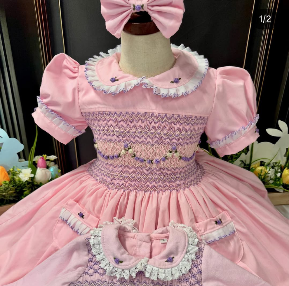 Smocked classic dress - HANDMADE IN USA 6-8WK TURNAROUND