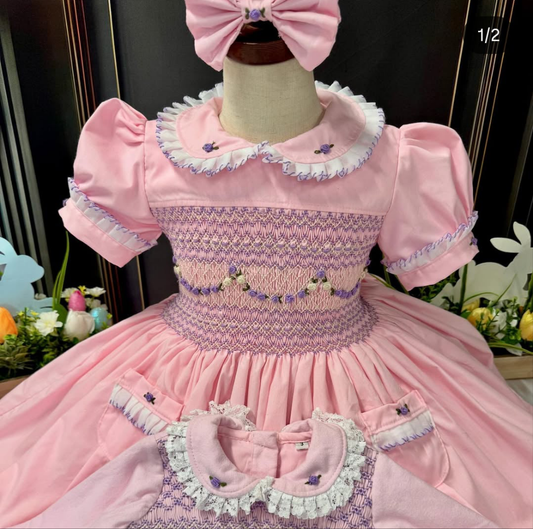 Smocked classic dress - HANDMADE IN USA 6-8WK TURNAROUND