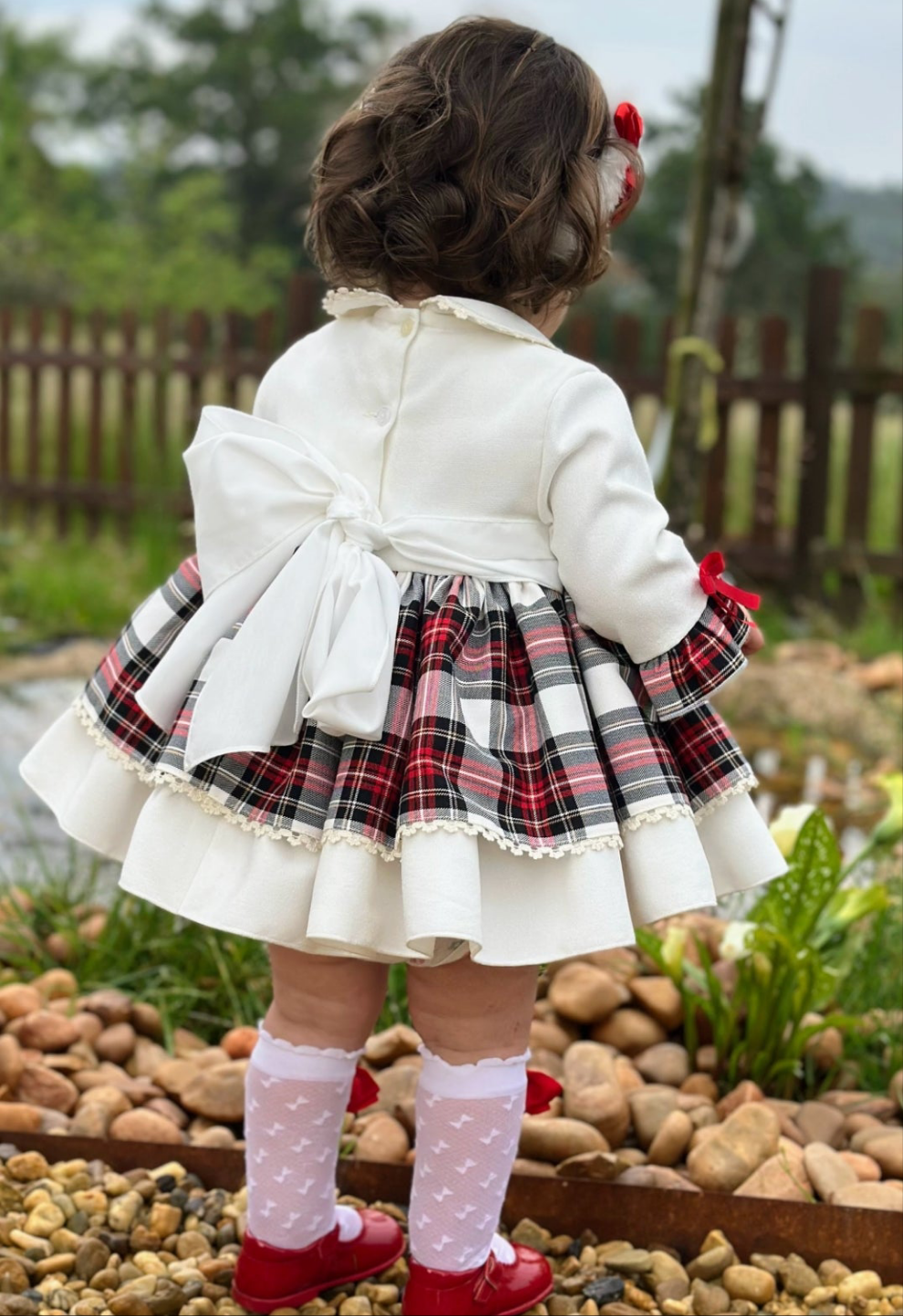 SONATA PREORDER (4-6wk turnaround) - Velvet check puffball dress IN25-03