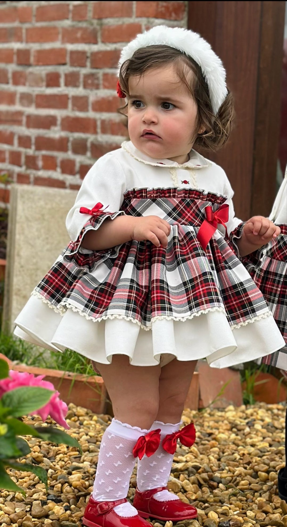 SONATA PREORDER (4-6wk turnaround) - Velvet check puffball dress IN25-03