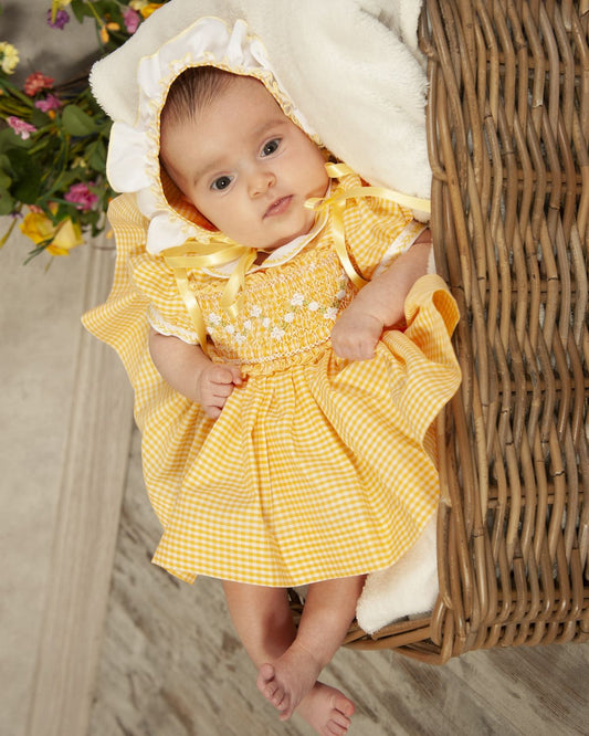 SONATA PREORDER (4-6wk turnaround) - Yellow gingham smock VE24-14