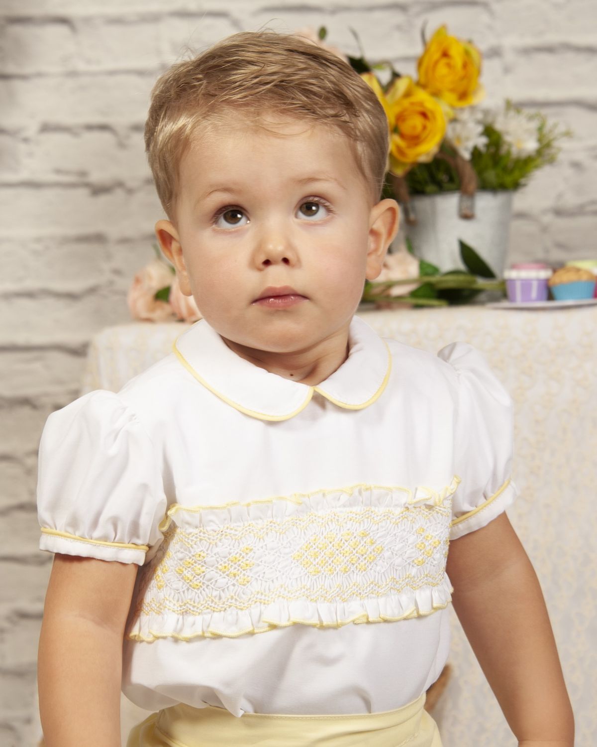 SONATA PREORDER (4-6wk turnaround) - Yellow smock boys shorts set PC23-13