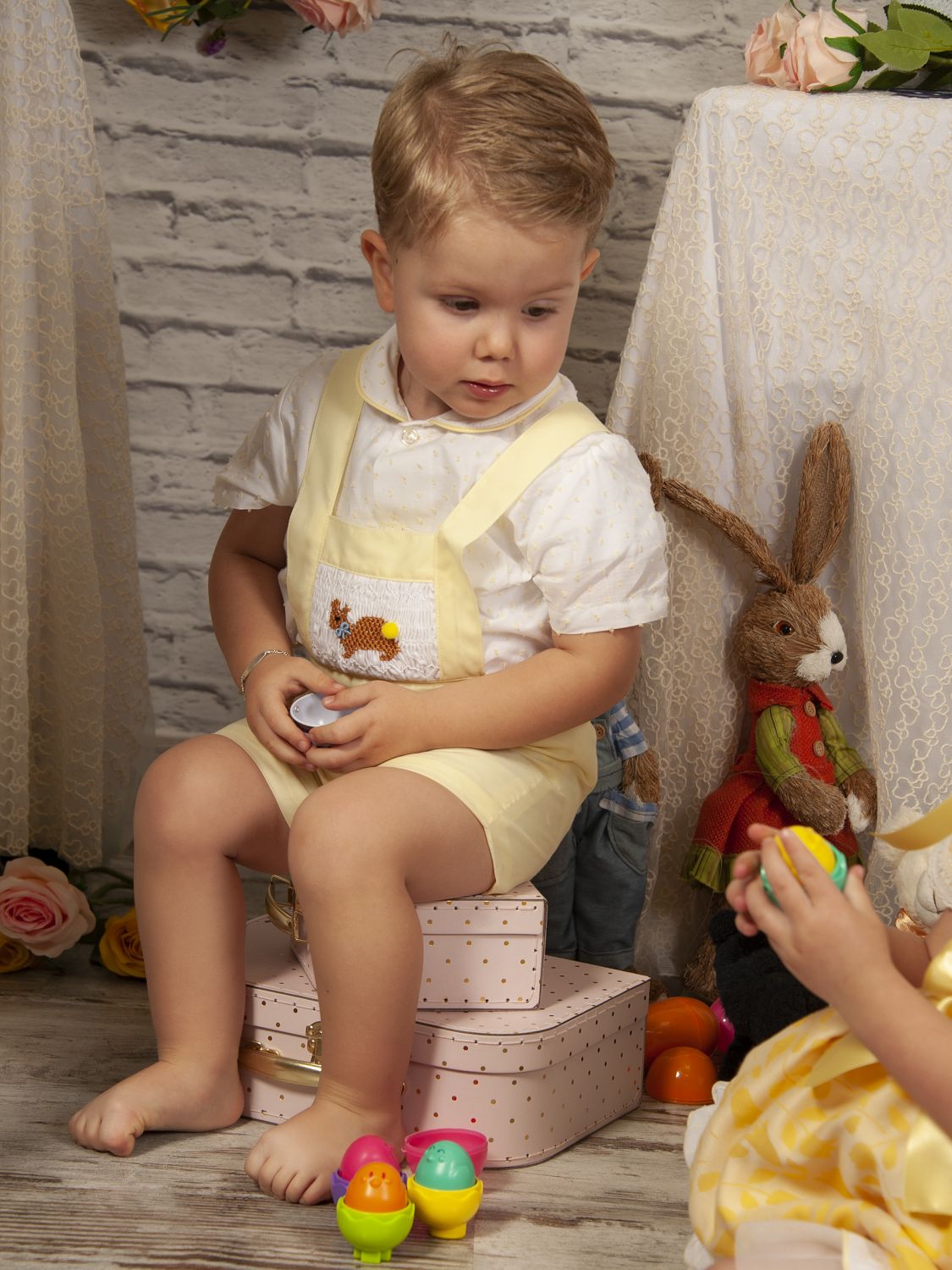 SONATA PREORDER (4-6wk turnaround) - Yellow Easter bunny boys H-bar PC23-06