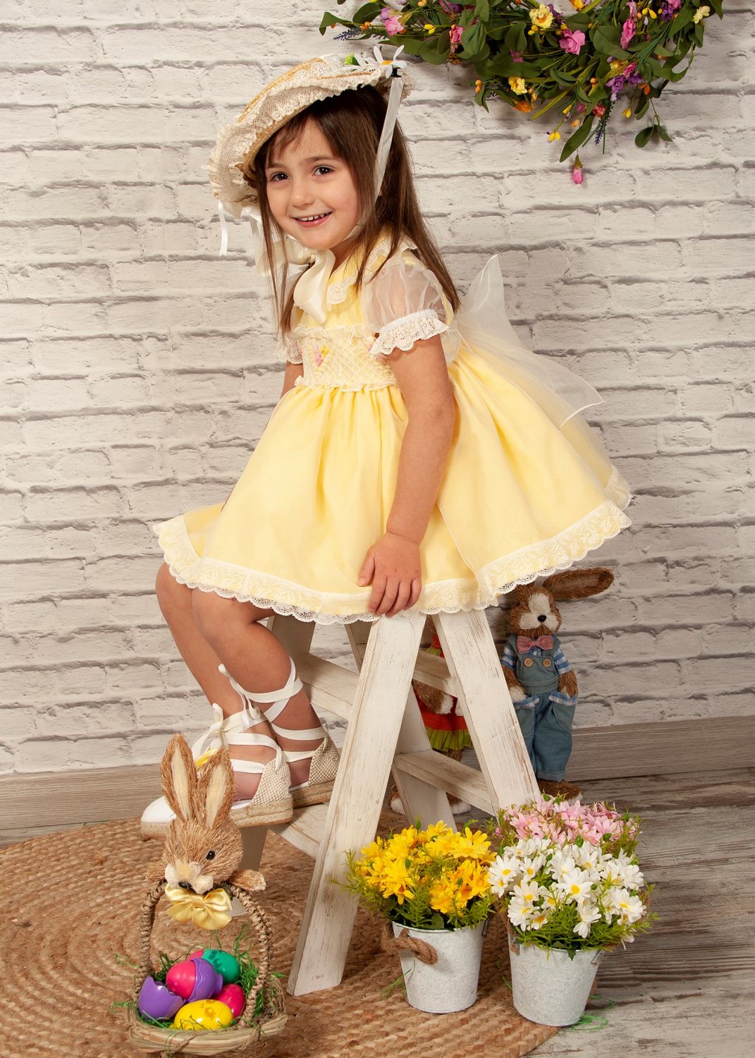 SONATA PREORDER (4-6wk turnaround) - Yellow organza flower dress VE22-02