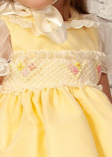 SONATA PREORDER (4-6wk turnaround) - Yellow organza flower dress VE22-02