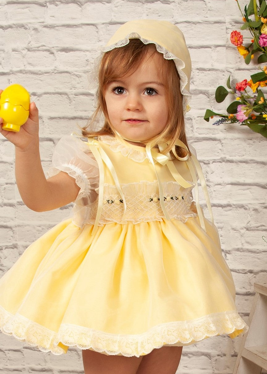 SONATA PREORDER (4-6wk turnaround) - Yellow organza rose dress VE22-01