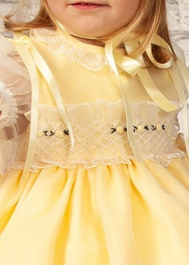 SONATA PREORDER (4-6wk turnaround) - Yellow organza rose dress VE22-01