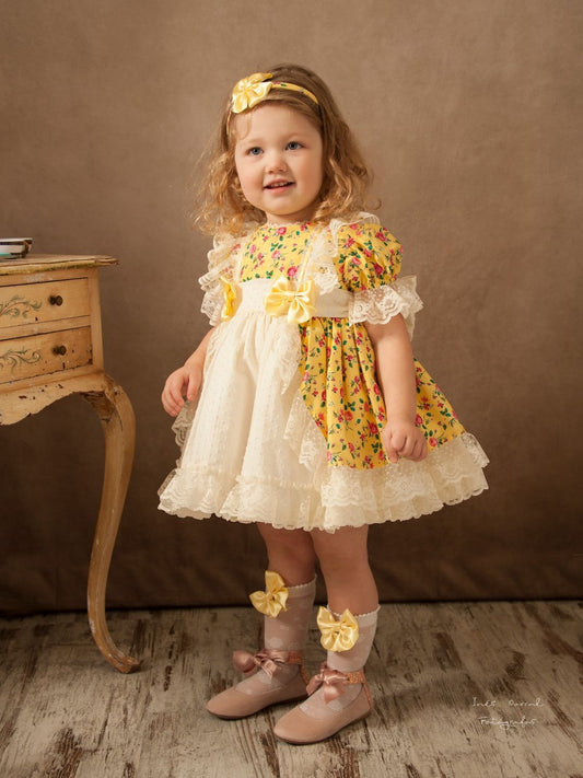 SONATA PREORDER (4-6wk turnaround) - Yellow springtime lace dress VE21-28