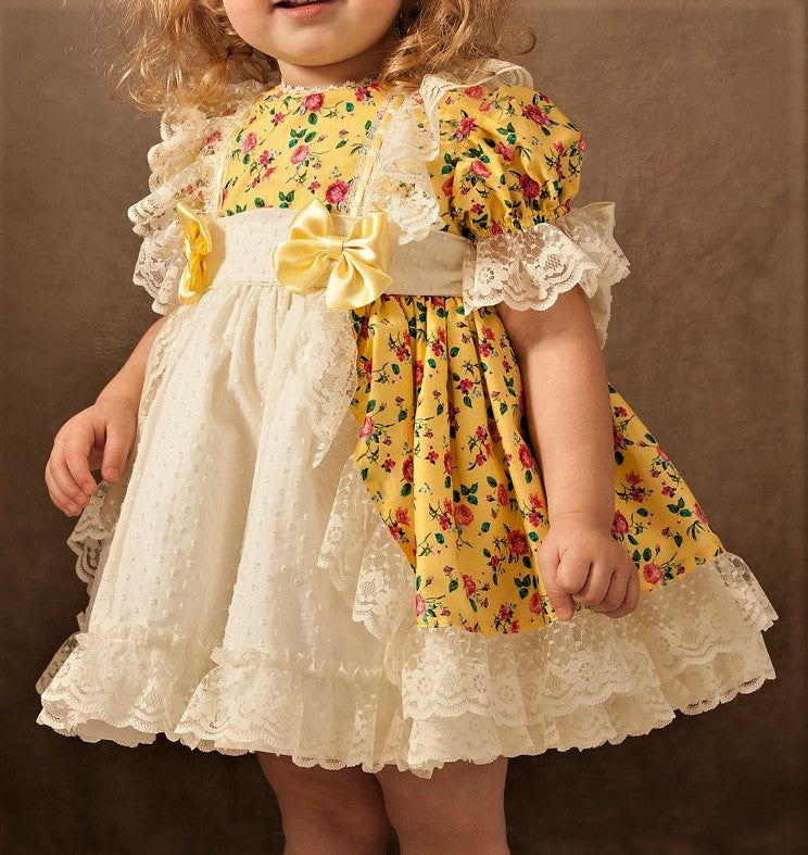 SONATA PREORDER (4-6wk turnaround) - Yellow springtime lace dress VE21-28