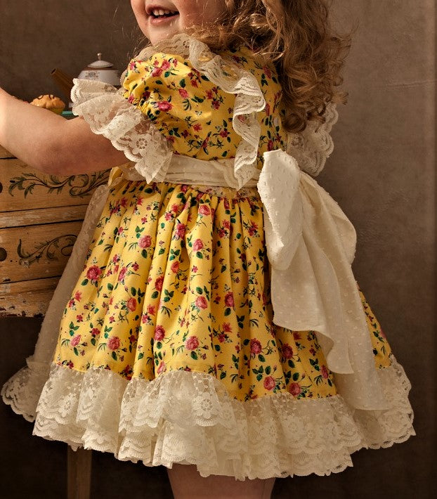 SONATA PREORDER (4-6wk turnaround) - Yellow springtime lace dress VE21-28