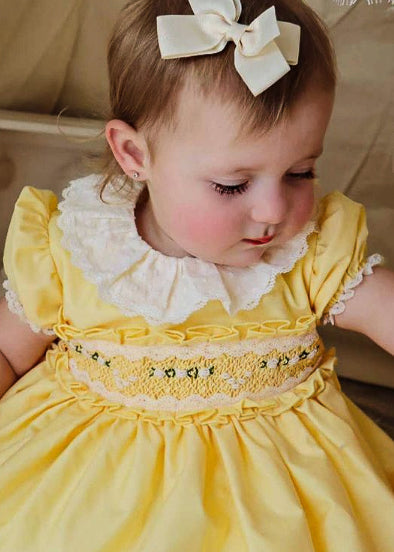 SONATA PREORDER (4-6wk turnaround) - Yellow farolillo smock dress 623