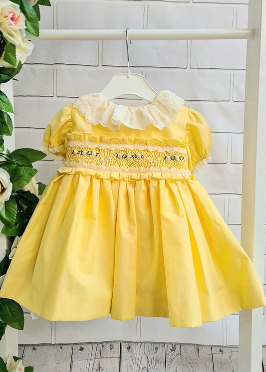 SONATA PREORDER (4-6wk turnaround) - Yellow farolillo smock dress 623