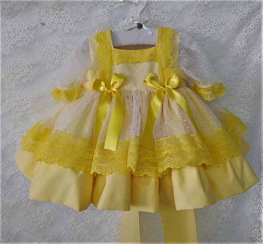 SONATA PREORDER (4-6wk turnaround) - Yellow espuelita puffball dress 4