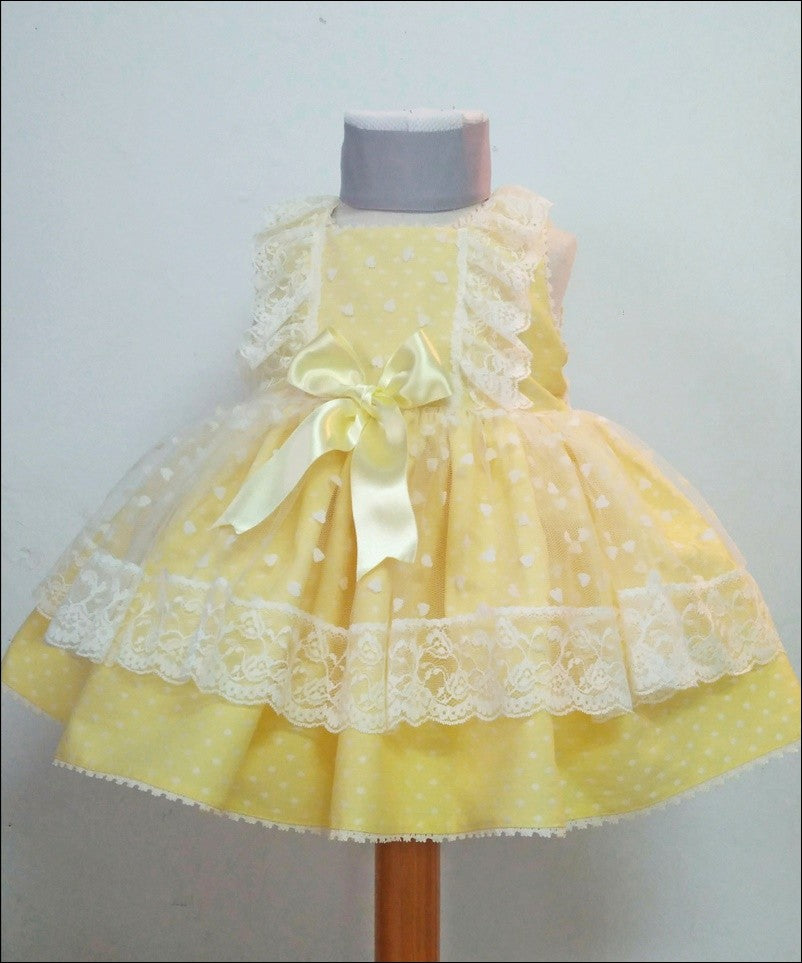 SONATA PREORDER (4-6wk turnaround) - Girls lemon heart tulle dress 424
