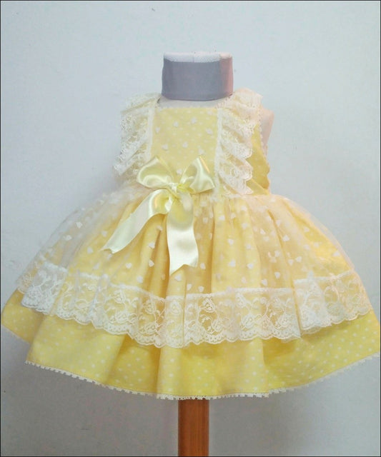 SONATA PREORDER (4-6wk turnaround) - Girls lemon heart tulle dress 424