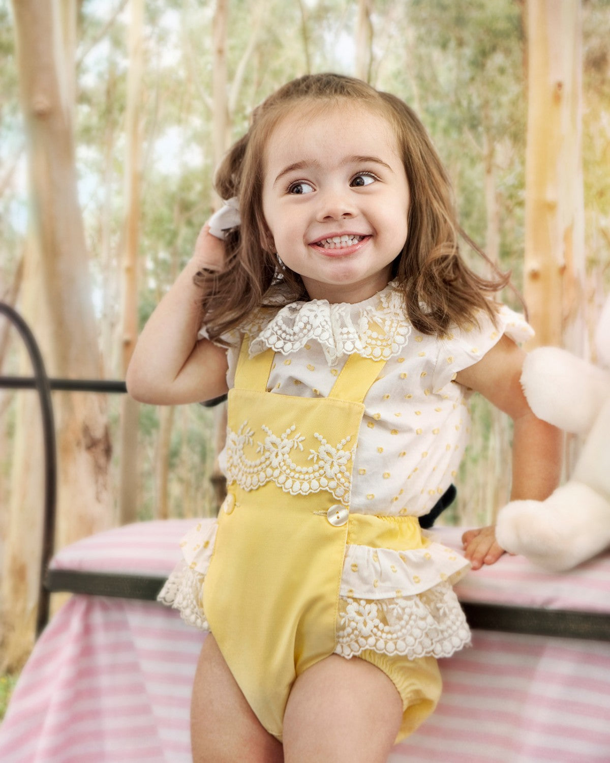 SONATA PREORDER (4-6wk turnaround) - Girls yellow freesia romper set 39
