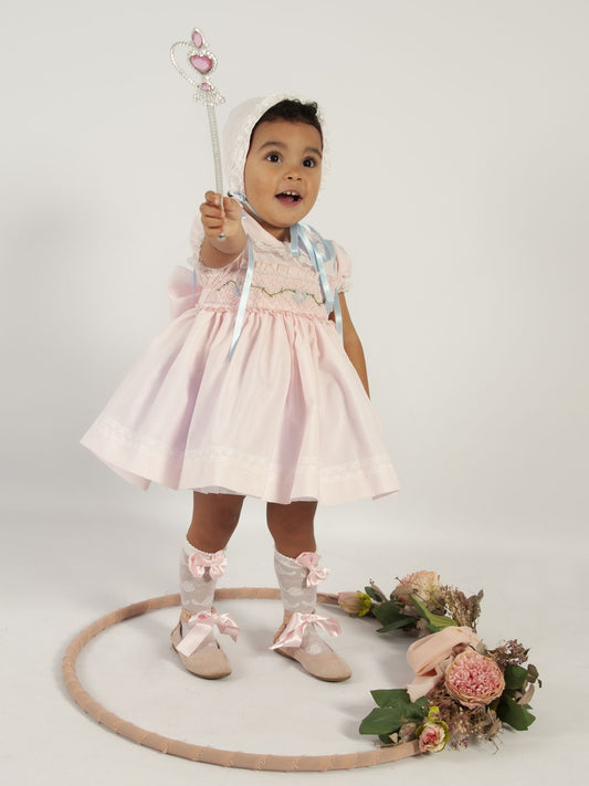 SONATA PREORDER (4-6wk turnaround) - Girls pink and blue smock puffball VE24-26