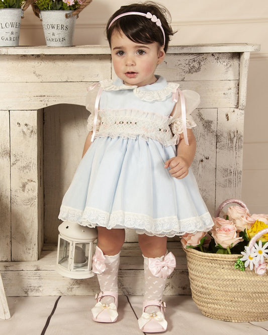 SONATA PREORDER (4-6wk turnaround) - Blue organza smocked puffball VE23-03