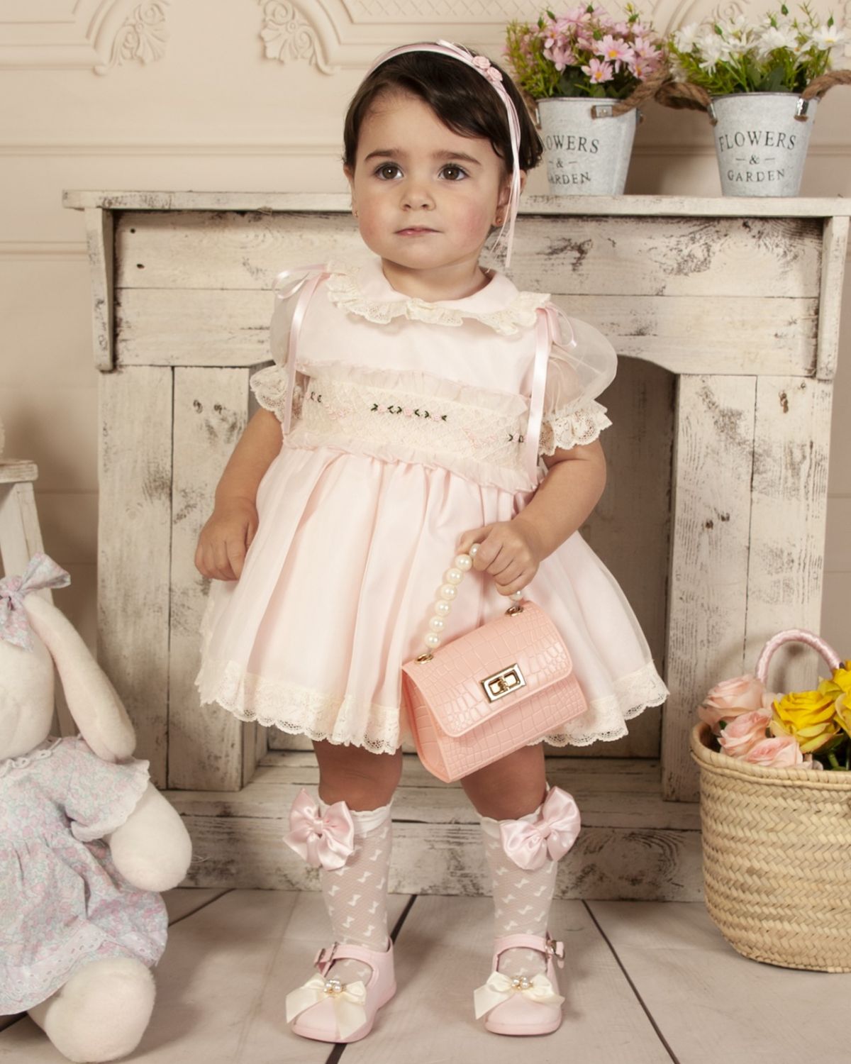 SONATA PREORDER (4-6wk turnaround) - Pink organza smocked puffball VE23-01