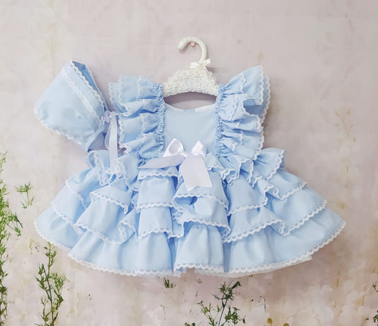 SONATA PREORDER (4-6wk turnaround) - Blue layered puffball dress 416