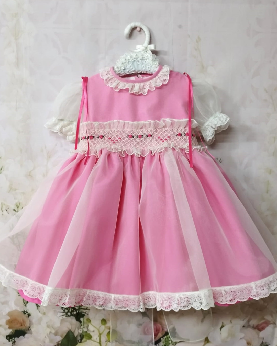 SONATA PREORDER (4-6wk turnaround) - Fuschia organza smocked puffball dress VE22-01