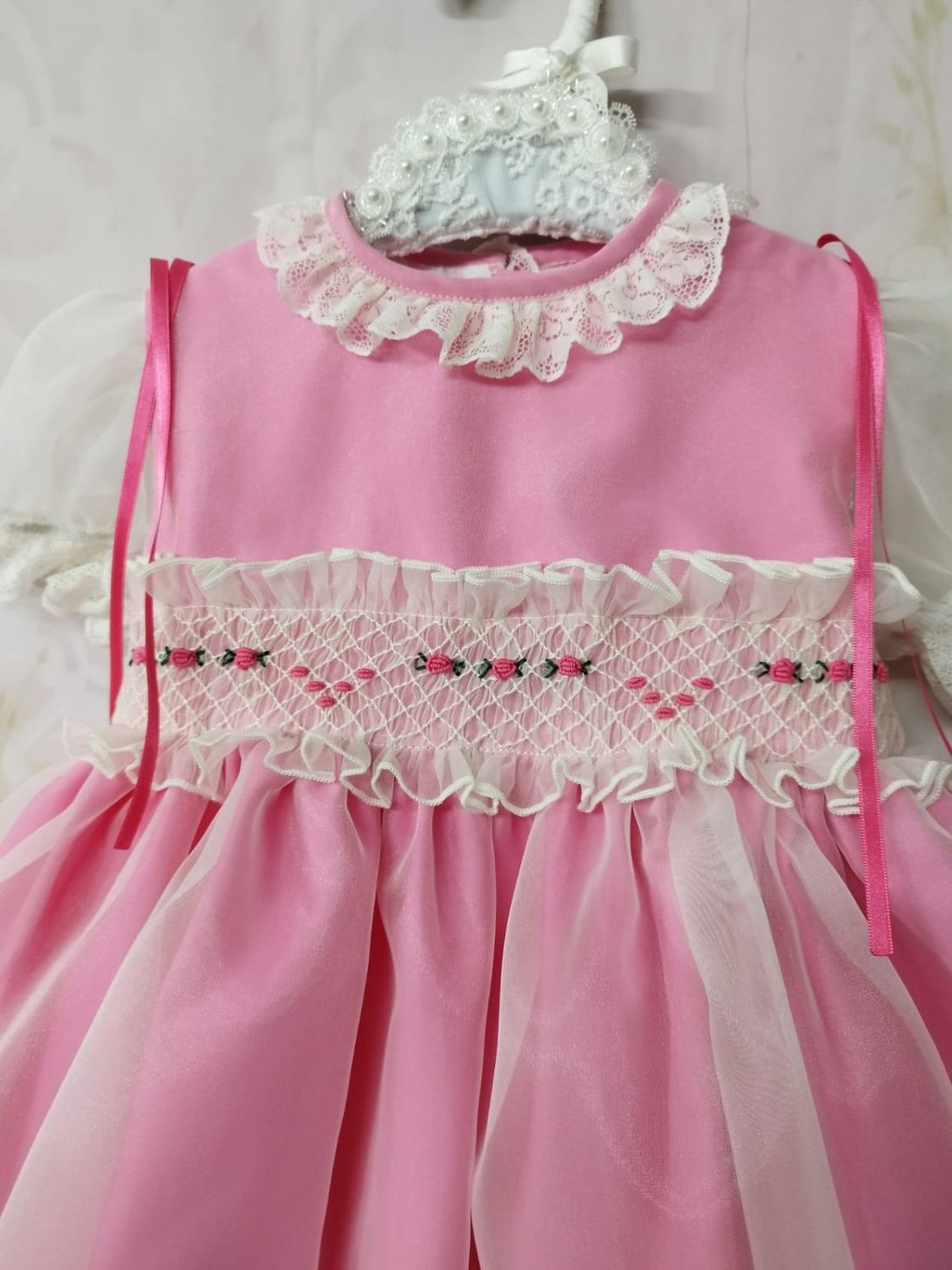 SONATA PREORDER (4-6wk turnaround) - Fuschia organza smocked puffball dress VE22-01