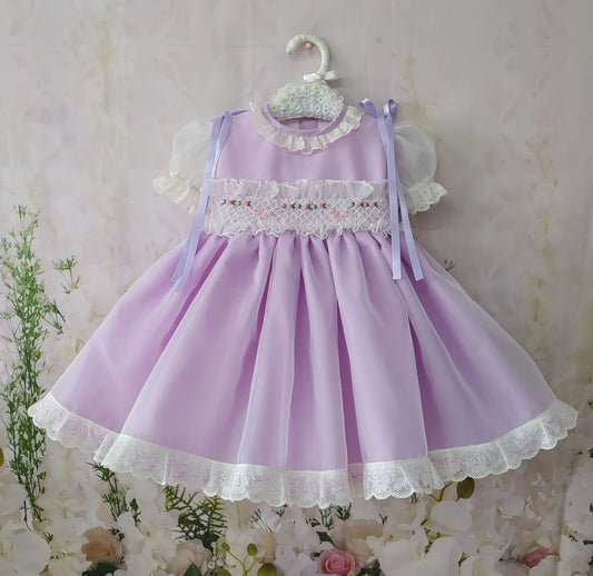 SONATA PREORDER (4-6wk turnaround) - Lilac organza smocked puffball dress VE22-01