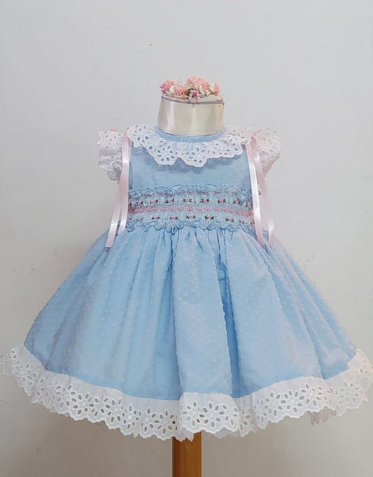 SONATA PREORDER (4-6wk turnaround) - Blue and pink smock 322